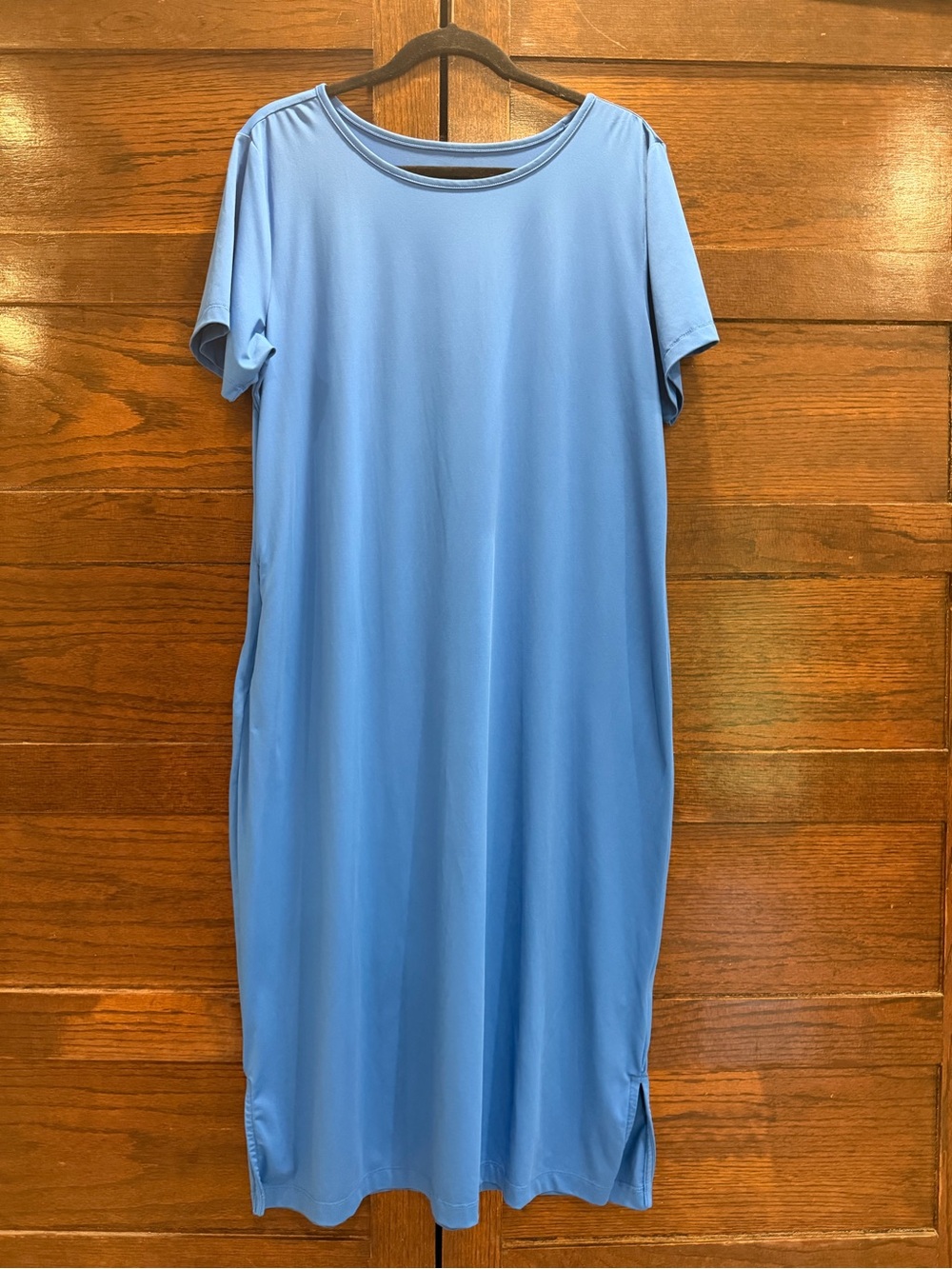 Columbia PFG XL bright Blue Short-Sleeve Midi Dress zip pockets technical sport